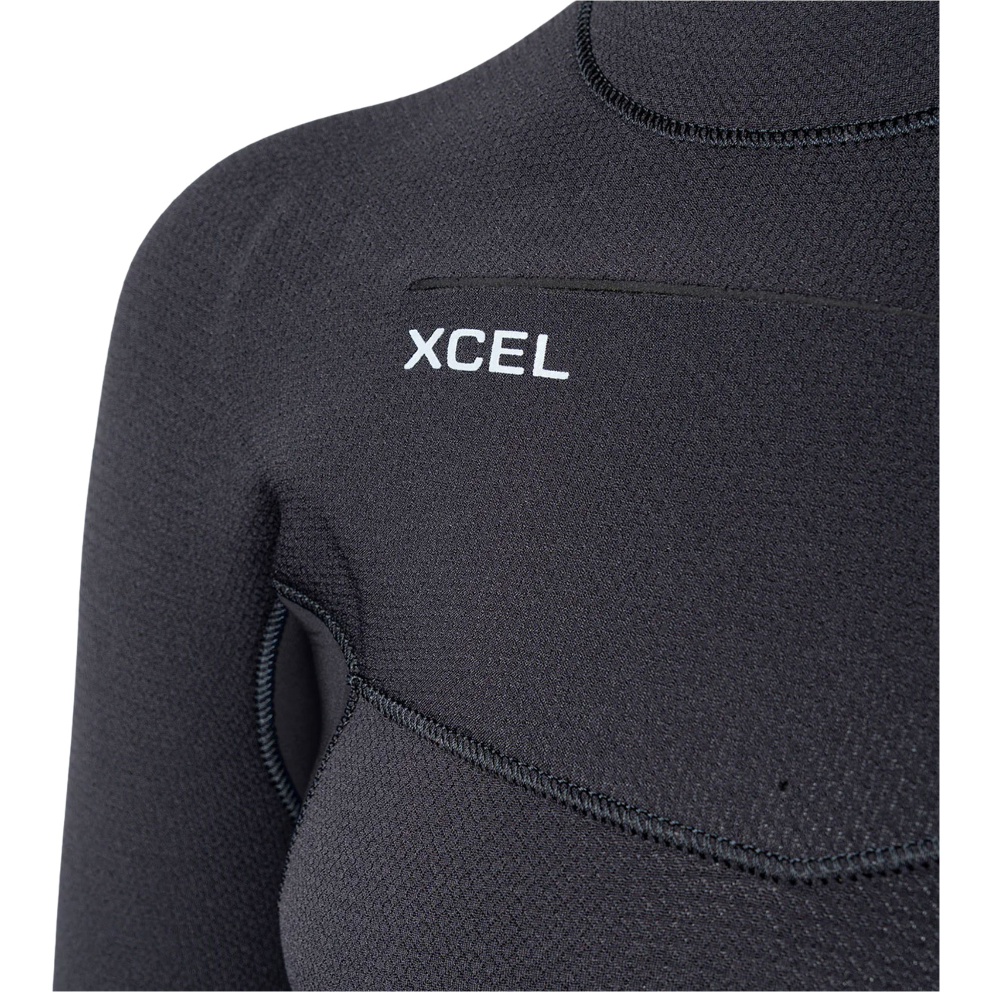 2026 Xcel Dame- Comp + 4/3mm Chest Zip Våddragt WN43CPC4BK - Black